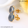 93068 xuping moda 18 k oro color stud damas incrustaciones pendiente de aro de piedra